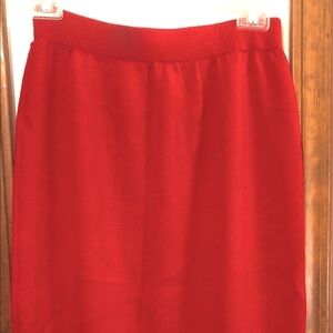 St John Knit Skirt / Red